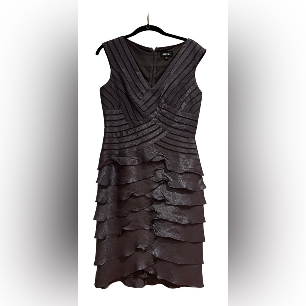 Vintage Adrianna Papell Black Layered Mini Dress